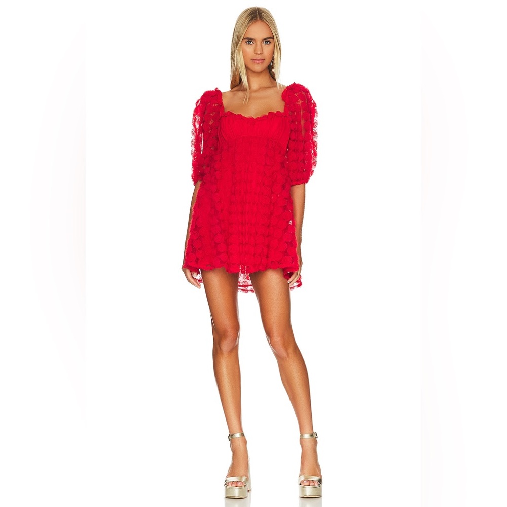 For Love and Lemons Hannah Mini dress in red